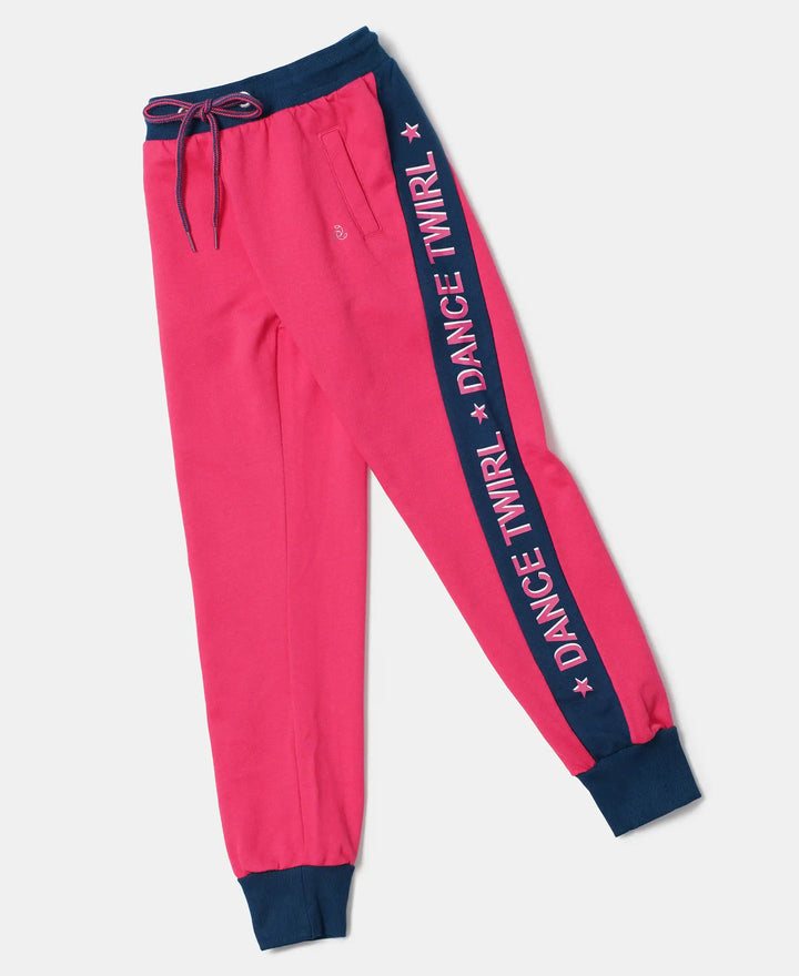 Super Combed Cotton French Terry Graphic Printed Relaxed Fit Joggers - Ruby-5