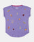 Micro Modal Cotton Printed Short Sleeve T-Shirt with Hi Low Hem - Paisley Purple-1