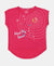 Micro Modal Cotton Printed Short Sleeve T-Shirt with Hi Low Hem - Ruby-1