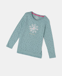 Super Combed Cotton Printed Full Sleeve T-Shirt - Mineral Blue-5