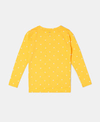 Super Combed Cotton Printed Full Sleeve T-Shirt - Spectra Yellow-2