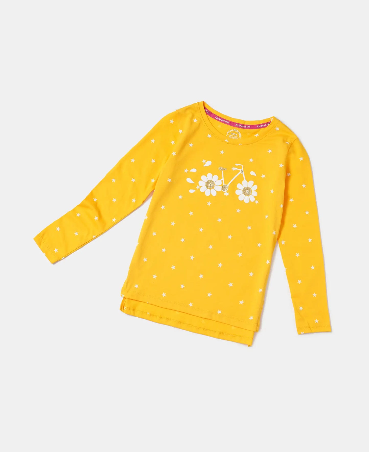 Super Combed Cotton Printed Full Sleeve T-Shirt - Spectra Yellow-5