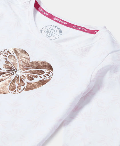 Super Combed Cotton Printed Full Sleeve T-Shirt - White Printed-3