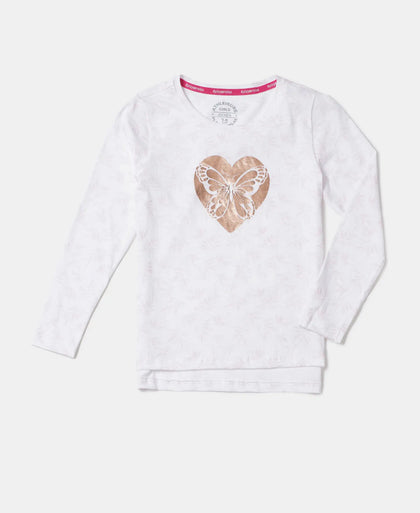 Super Combed Cotton Printed Full Sleeve T-Shirt - White Printed-5