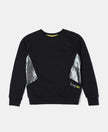 Super Combed Cotton French Terry Graphic Printed Sweatshirt - Black-1