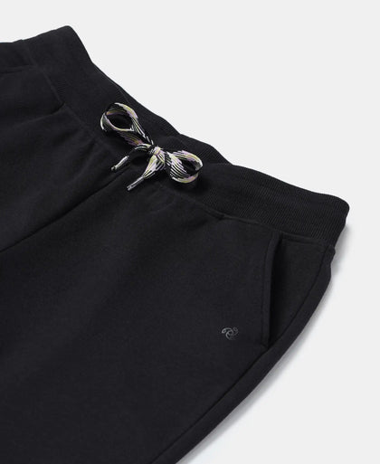 Super Combed Cotton Straight Fit Trackpants with Contrast Taping - Black-3