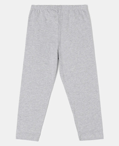 Super Combed Cotton Elastane Three Quarter Leggings - Light Grey Melange - Light Grey Melange-2