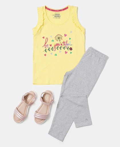 Super Combed Cotton Elastane Three Quarter Leggings - Light Grey Melange - Light Grey Melange-4