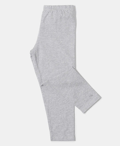 Super Combed Cotton Elastane Three Quarter Leggings - Light Grey Melange - Light Grey Melange-5