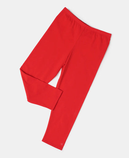 Super Combed Cotton Elastane Three Quarter Leggings - Rio Red-5
