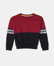 Super Combed Cotton French Terry Sweatshirt with Contrast Sleeve Taping - Biking Red-1
