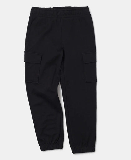 Super Combed Cotton Cargo Pants with Elasticated Hem - Black-5