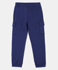 Super Combed Cotton Cargo Pants with Elasticated Hem - Imperial Blue-2