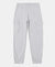 Super Combed Cotton Cargo Pants with Elasticated Hem - Light Grey Melange-1