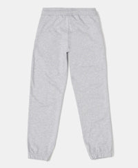 Super Combed Cotton French Terry Graphic Printed Relaxed Fit Joggers - Light Grey Melange-2