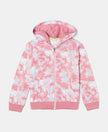 Super Combed Cotton French Terry Printed Hoodie Jacket - Brandied Apricot AOP-1