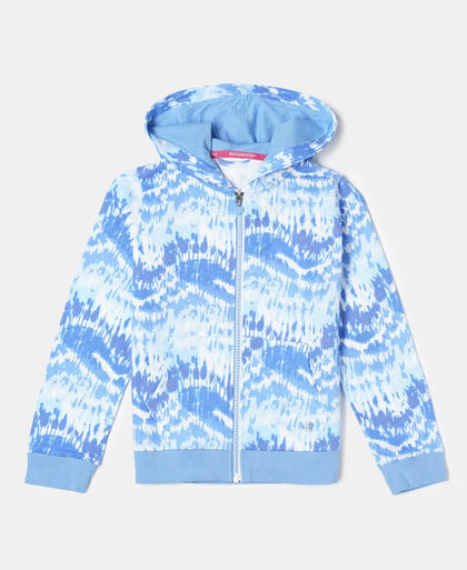Super Combed Cotton French Terry Printed Hoodie Jacket - Provence AOP-1