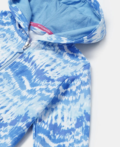 Super Combed Cotton French Terry Printed Hoodie Jacket - Provence AOP-3