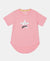 Super Combed Cotton Graphic Printed Short Sleeve T-Shirt with Hi Low Hem - Flamingo Pink-1
