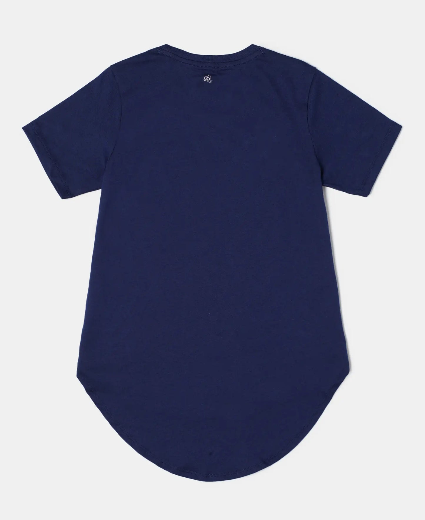Super Combed Cotton Graphic Printed Short Sleeve T-Shirt with Hi Low Hem - Imperial Blue-2