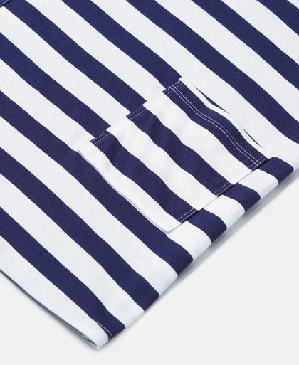 Super Combed Cotton Striped Dress - Imperial Blue-3