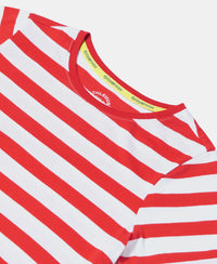 Super Combed Cotton Striped Dress - Rio Red-3