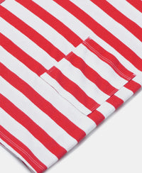 Super Combed Cotton Striped Dress - Rio Red-4