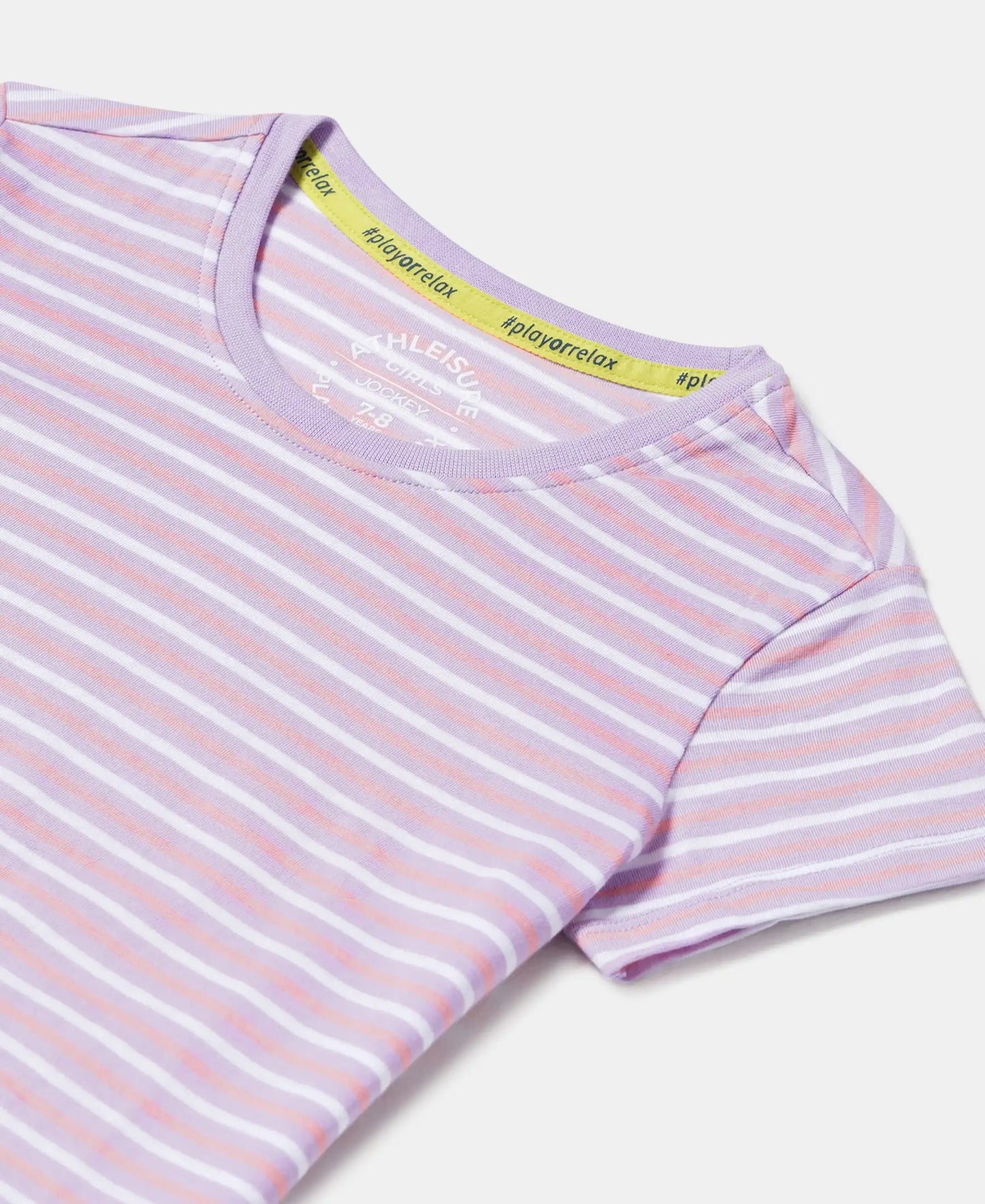 Super Combed Cotton Striped Short Sleeve T-Shirt - Lavendula-3
