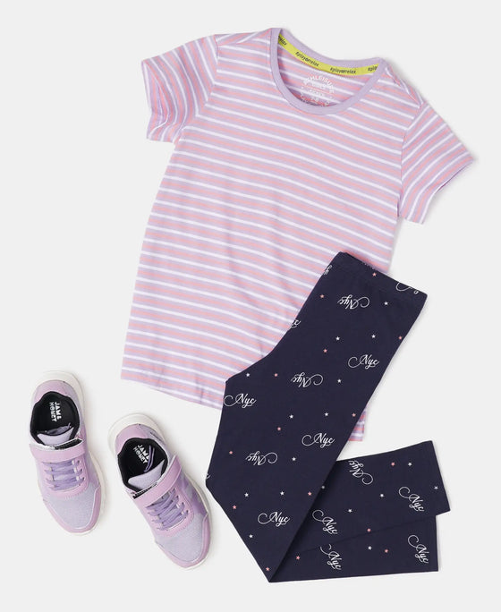 Super Combed Cotton Striped Short Sleeve T-Shirt - Lavendula-4