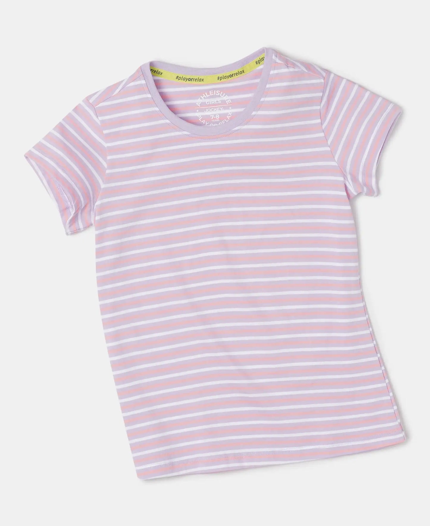 Super Combed Cotton Striped Short Sleeve T-Shirt - Lavendula-5