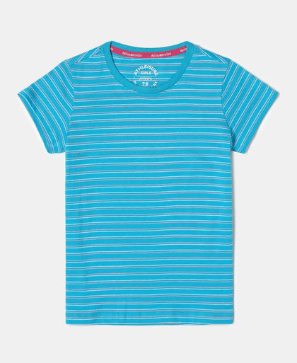 Super Combed Cotton Striped Short Sleeve T-Shirt - Sky Dive-1