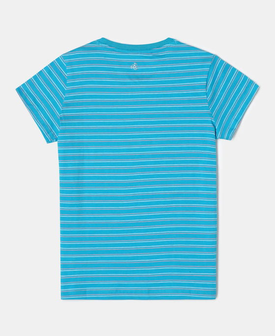 Super Combed Cotton Striped Short Sleeve T-Shirt - Sky Dive-2
