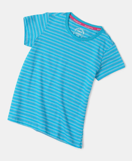 Super Combed Cotton Striped Short Sleeve T-Shirt - Sky Dive-5