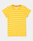 Super Combed Cotton Striped Short Sleeve T-Shirt - Spectra Yellow-1