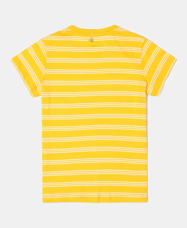 Super Combed Cotton Striped Short Sleeve T-Shirt - Spectra Yellow-2
