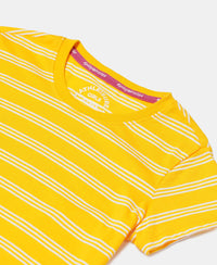 Super Combed Cotton Striped Short Sleeve T-Shirt - Spectra Yellow-3