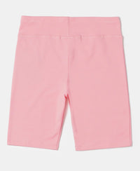 Super Combed Cotton Elastane Solid Cycling Shorts - Flamingo Pink-2