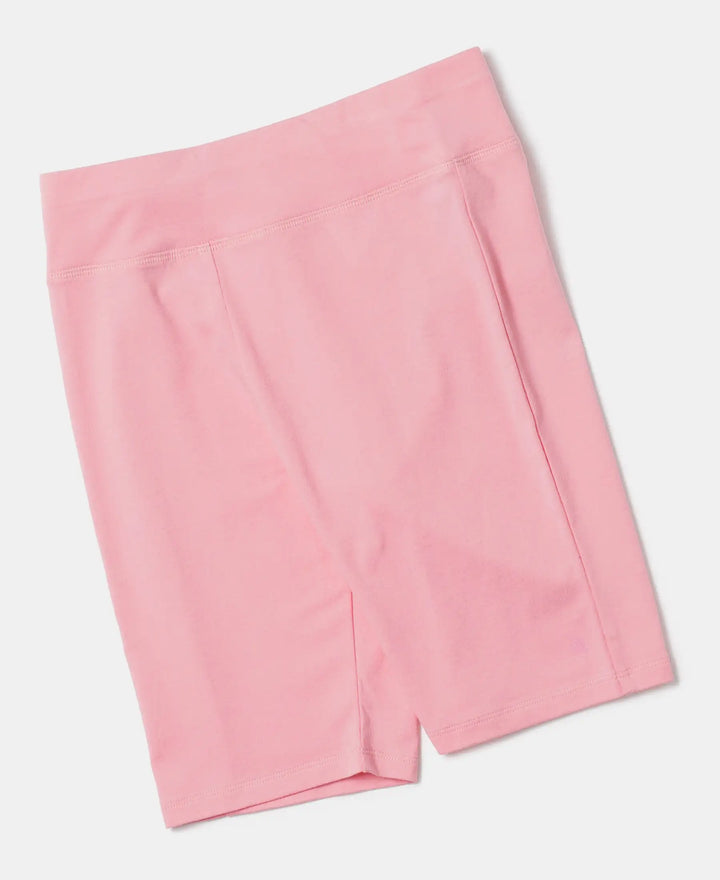 Super Combed Cotton Elastane Solid Cycling Shorts - Flamingo Pink-5
