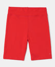 Super Combed Cotton Elastane Solid Cycling Shorts - Rio Red-1