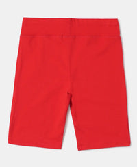 Super Combed Cotton Elastane Solid Cycling Shorts - Rio Red-2