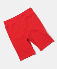 Super Combed Cotton Elastane Solid Cycling Shorts - Rio Red-5