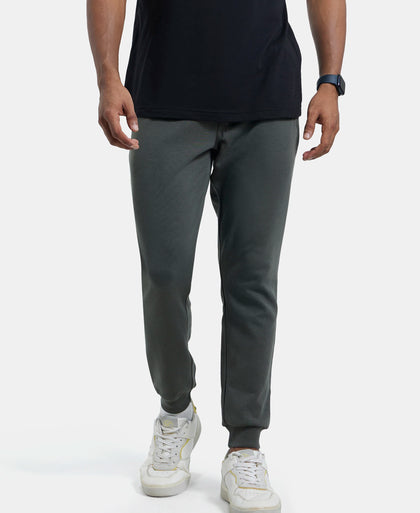 Super Combed Cotton Rich Slim Fit Jogger with Zipper Pockets - Deep Olive-5