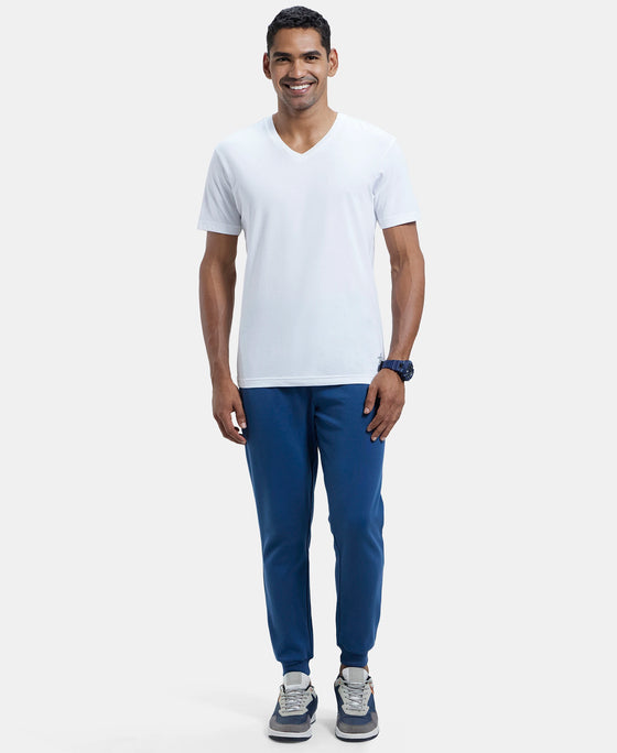 Super Combed Cotton Rich Slim Fit Jogger with Zipper Pockets - Insignia Blue-4