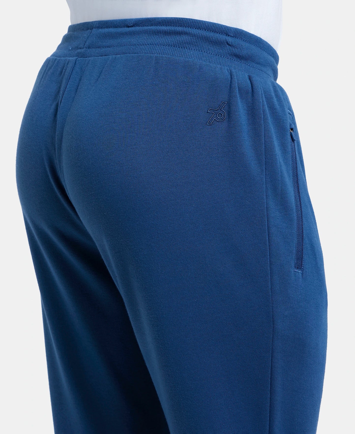 Super Combed Cotton Rich Slim Fit Jogger with Zipper Pockets - Insignia Blue-7