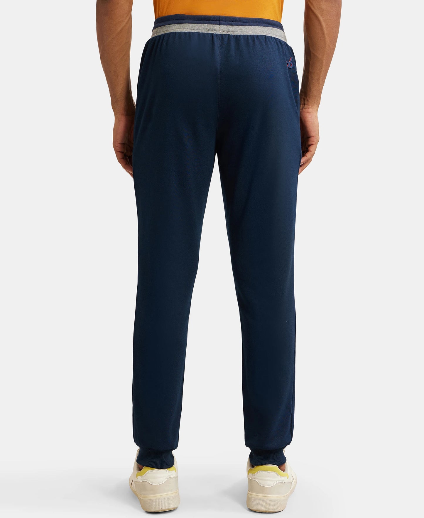 Super Combed Cotton Rich Pique Slim Fit Jogger with Zipper Pockets - Navy-3