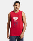 Super Combed Cotton Rich Graphic Printed Muscle Tee - Shanghai Red Printed-1