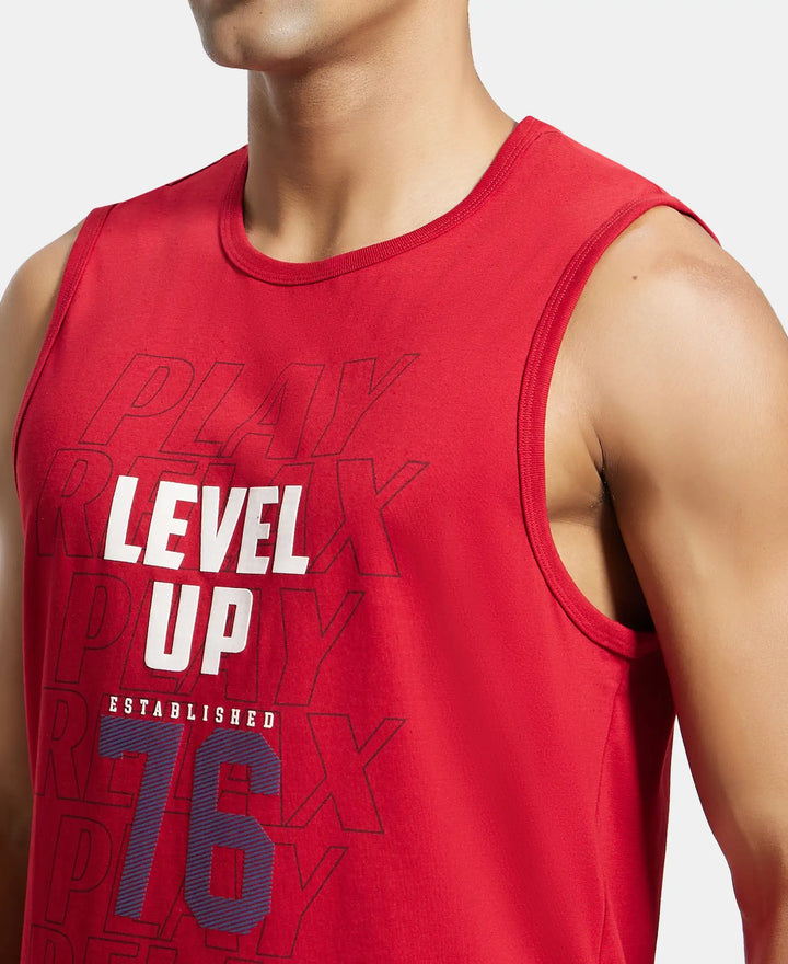 Super Combed Cotton Rich Graphic Printed Muscle Tee - Shanghai Red Printed-6