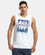 Super Combed Cotton Rich Graphic Printed Muscle Tee - White Printed-1