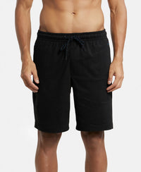 Super Combed Cotton Straight Fit Shorts with Side Pockets - Black-1
