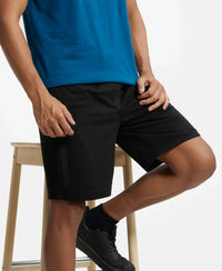 Super Combed Cotton Straight Fit Shorts with Side Pockets - Black-5